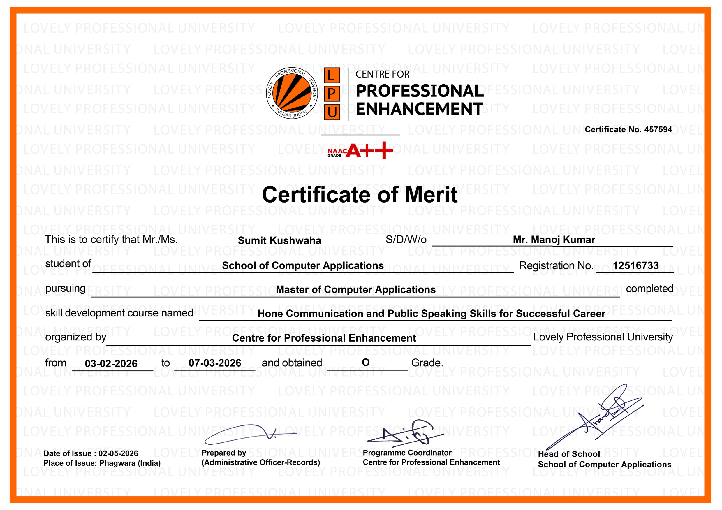 Certificate